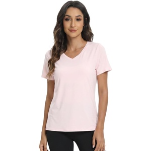 image:imageWiWi Viscose from Bamboo Pajama Tops for Women Super Soft Short Sleeve Tee V Neck Sleep Cooling TShirt Pjs Sleepwear SXXLAlight Pink