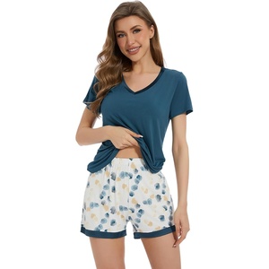 image:imageWiWi Viscose from Bamboo Pajamas Set for Women Super Soft Short Sleeve Cooling Summer Plus Size Pjs Sets Sleepwear S4XAwhiteGreen Dots