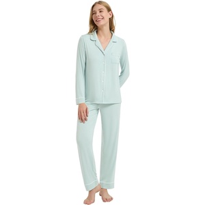 image:imageWiWi Viscose from Bamboo Womens Pajamas Set Super Soft Button Down Top and Pants Sleepwear Cooling Pjs S3XAlight Green