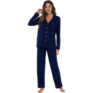 image:imageWiWi Viscose from Bamboo Womens Pajamas Set Super Soft Button Down Top and Pants Sleepwear Cooling Pjs S3XAnavyPink