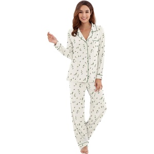 image:imageWiWi Viscose from Bamboo Womens Pajamas Set Super Soft Button Down Top and Pants Sleepwear Cooling Pjs S3XAski