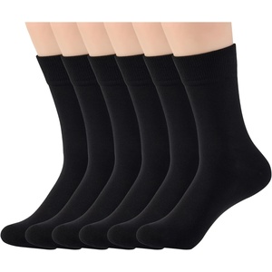 image:imageWiWi Womens Crew Socks Viscose Bamboo Casual Socks Super Soft Seamless Toe Sock Solid Cozy Calf Socks 6 PairsBlack 6 Pairs