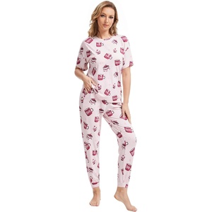image:imageWiWi Womens Tracksuit Set Viscose from Bamboo Loungewear 2 Piece Outfit Long Pants Jogger Sets SXXLAcoffee Cup