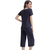 image:imageWiWi 3 PCS Pajamas for Women Set Short Sleeve Pajama Sets Capri and Shorts Pj Sets Super Soft Cooling Sleepwear SXXLNavy