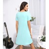 image:imageWiWi Bamboo Viscose Nightgowns for Women Super Soft Short Sleeve V Neck Sleep Dress Cooling Plus Size Lounge Sleepwear S4XAqua