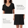 image:imageWiWi Bamboo Viscose Nightgowns for Women Super Soft Short Sleeve V Neck Sleep Dress Cooling Plus Size Lounge Sleepwear S4XBlack