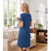 image:imageWiWi Bamboo Viscose Nightgowns for Women Super Soft Short Sleeve V Neck Sleep Dress Cooling Plus Size Lounge Sleepwear S4XDark Blue