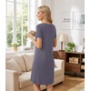 image:imageWiWi Bamboo Viscose Nightgowns for Women Super Soft Short Sleeve V Neck Sleep Dress Cooling Plus Size Lounge Sleepwear S4XDark Grey