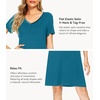 image:imageWiWi Bamboo Viscose Nightgowns for Women Super Soft Short Sleeve V Neck Sleep Dress Cooling Plus Size Lounge Sleepwear S4XDark Teal