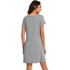 image:imageWiWi Bamboo Viscose Nightgowns for Women Super Soft Short Sleeve V Neck Sleep Dress Cooling Plus Size Lounge Sleepwear S4XDheather Grey