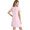 image:imageWiWi Bamboo Viscose Nightgowns for Women Super Soft Short Sleeve V Neck Sleep Dress Cooling Plus Size Lounge Sleepwear S4XDpink