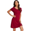 image:imageWiWi Bamboo Viscose Nightgowns for Women Super Soft Short Sleeve V Neck Sleep Dress Cooling Plus Size Lounge Sleepwear S4XDwine Red