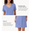 image:imageWiWi Bamboo Viscose Nightgowns for Women Super Soft Short Sleeve V Neck Sleep Dress Cooling Plus Size Lounge Sleepwear S4XFog Blue