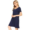 image:imageWiWi Bamboo Viscose Nightgowns for Women Super Soft Short Sleeve V Neck Sleep Dress Cooling Plus Size Lounge Sleepwear S4XNavy