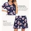 image:imageWiWi Bamboo Viscose Nightgowns for Women Super Soft Short Sleeve V Neck Sleep Dress Cooling Plus Size Lounge Sleepwear S4XNavyPeony