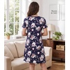 image:imageWiWi Bamboo Viscose Nightgowns for Women Super Soft Short Sleeve V Neck Sleep Dress Cooling Plus Size Lounge Sleepwear S4XNavyPeony