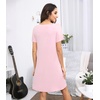 image:imageWiWi Bamboo Viscose Nightgowns for Women Super Soft Short Sleeve V Neck Sleep Dress Cooling Plus Size Lounge Sleepwear S4XPink