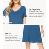 image:imageWiWi Bamboo Viscose Nightgowns for Women Super Soft Short Sleeve V Neck Sleep Dress Cooling Plus Size Lounge Sleepwear S4XPrussian Blue