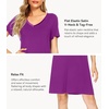 image:imageWiWi Bamboo Viscose Nightgowns for Women Super Soft Short Sleeve V Neck Sleep Dress Cooling Plus Size Lounge Sleepwear S4XPurple