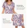 image:imageWiWi Bamboo Viscose Nightgowns for Women Super Soft Short Sleeve V Neck Sleep Dress Cooling Plus Size Lounge Sleepwear S4XPurpleFloral