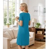 image:imageWiWi Bamboo Viscose Nightgowns for Women Super Soft Short Sleeve V Neck Sleep Dress Cooling Plus Size Lounge Sleepwear S4XTeal Blue