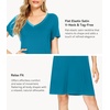 image:imageWiWi Bamboo Viscose Nightgowns for Women Super Soft Short Sleeve V Neck Sleep Dress Cooling Plus Size Lounge Sleepwear S4XTeal Blue