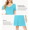 image:imageWiWi Bamboo Viscose Nightgowns for Women Super Soft Short Sleeve V Neck Sleep Dress Cooling Plus Size Lounge Sleepwear S4XTurquoise