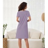 image:imageWiWi Bamboo Viscose Nightgowns for Women Super Soft Short Sleeve V Neck Sleep Dress Cooling Plus Size Lounge Sleepwear S4XViolet