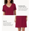 image:imageWiWi Bamboo Viscose Nightgowns for Women Super Soft Short Sleeve V Neck Sleep Dress Cooling Plus Size Lounge Sleepwear S4XWine