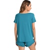 image:imageWiWi Bamboo Viscose Pajama Set for Women Soft Short Sleeve Top and Short 2 Piece Pjs Sleepwear Summer Cooling LoungewearNavy Blue