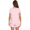 image:imageWiWi Bamboo Viscose Pajama Set for Women Soft Short Sleeve Top and Short 2 Piece Pjs Sleepwear Summer Cooling LoungewearPink
