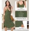 image:imageWiWi Bamboo Viscose Slip Dress for Women Cooling Dresses Super Soft Chemise Plus Size Nightgown Full Slips Babydoll S4XAarmy Green