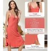 image:imageWiWi Bamboo Viscose Slip Dress for Women Cooling Dresses Super Soft Chemise Plus Size Nightgown Full Slips Babydoll S4XAcoral