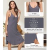 image:imageWiWi Bamboo Viscose Slip Dress for Women Cooling Dresses Super Soft Chemise Plus Size Nightgown Full Slips Babydoll S4XAdark Grey