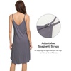 image:imageWiWi Bamboo Viscose Slip Dress for Women Cooling Dresses Super Soft Chemise Plus Size Nightgown Full Slips Babydoll S4XAdark Grey