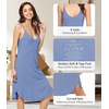 image:imageWiWi Bamboo Viscose Slip Dress for Women Cooling Dresses Super Soft Chemise Plus Size Nightgown Full Slips Babydoll S4XAfog Blue