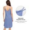 image:imageWiWi Bamboo Viscose Slip Dress for Women Cooling Dresses Super Soft Chemise Plus Size Nightgown Full Slips Babydoll S4XAfog Blue