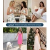 image:imageWiWi Bamboo Viscose Slip Dress for Women Cooling Dresses Super Soft Chemise Plus Size Nightgown Full Slips Babydoll S4XAgreyPeony