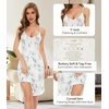 image:imageWiWi Bamboo Viscose Slip Dress for Women Cooling Dresses Super Soft Chemise Plus Size Nightgown Full Slips Babydoll S4XAleaf
