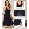 image:imageWiWi Bamboo Viscose Slip Dress for Women Cooling Dresses Super Soft Chemise Plus Size Nightgown Full Slips Babydoll S4XAnavy