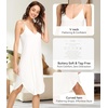 image:imageWiWi Bamboo Viscose Slip Dress for Women Cooling Dresses Super Soft Chemise Plus Size Nightgown Full Slips Babydoll S4XApure White