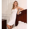 image:imageWiWi Bamboo Viscose Slip Dress for Women Cooling Dresses Super Soft Chemise Plus Size Nightgown Full Slips Babydoll S4XApure White
