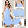 image:imageWiWi Bamboo Viscose Slip Dress for Women Cooling Dresses Super Soft Chemise Plus Size Nightgown Full Slips Babydoll S4XAsky Blue