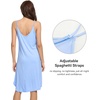 image:imageWiWi Bamboo Viscose Slip Dress for Women Cooling Dresses Super Soft Chemise Plus Size Nightgown Full Slips Babydoll S4XAsky Blue