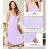 image:imageWiWi Bamboo Viscose Slip Dress for Women Cooling Dresses Super Soft Chemise Plus Size Nightgown Full Slips Babydoll S4XAtaro Purple