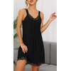 image:imageWiWi Bamboo Viscose Slip Dress for Women Cooling Dresses Super Soft Chemise Plus Size Nightgown Full Slips Babydoll S4XBblack