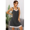 image:imageWiWi Bamboo Viscose Slip Dress for Women Cooling Dresses Super Soft Chemise Plus Size Nightgown Full Slips Babydoll S4XBcharcoal