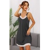 image:imageWiWi Bamboo Viscose Slip Dress for Women Cooling Dresses Super Soft Chemise Plus Size Nightgown Full Slips Babydoll S4XBcharcoal
