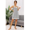 image:imageWiWi Bamboo Viscose Slip Dress for Women Cooling Dresses Super Soft Chemise Plus Size Nightgown Full Slips Babydoll S4XBheather Grey