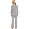image:imageWiWi Bamboo Viscose Womens Pajama Set 34 Sleeve Pajamas Crewneck Sleepwear Sets Soft Loungewear Pjs with Pockets SXXLAheather Grey